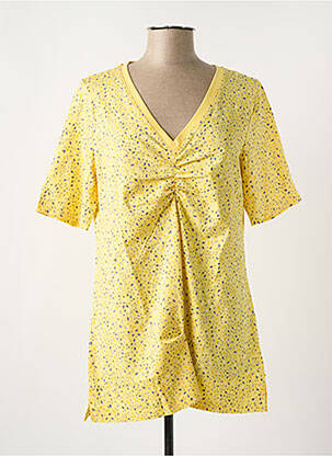 Top tissage jersey manches courtes jaune SHEEGO femme