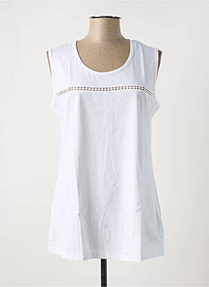 Débardeur coupe droite sans manche blanc SHEEGO femme