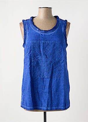 Débardeur coupe droite sans manche bleu SHEEGO femme