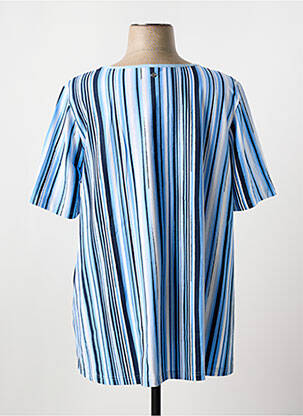 T-shirt col v manches courtes bleu SHEEGO femme