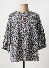 Blouse imprimé fleurs manches 3/4 bleu TRIANGLE femme
