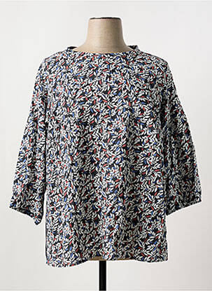 Blouse imprimé fleurs manches 3/4 bleu TRIANGLE femme
