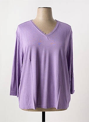 T-shirt manches 3/4 manches 3/4 violet SHEEGO femme