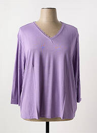 T-shirt col v manches 3/4 violet SHEEGO femme