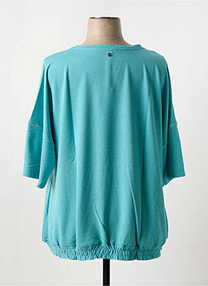 T-shirt col v manches courtes bleu SHEEGO femme