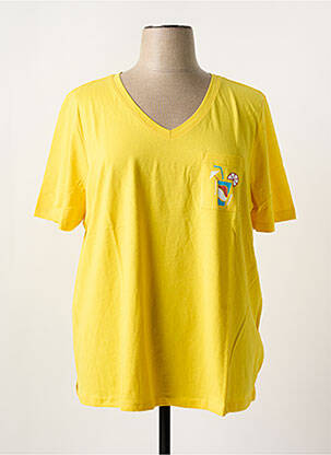 T-shirt coupe droite manches courtes jaune SHEEGO femme