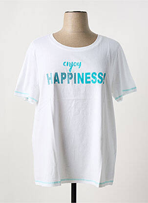 T-shirt sérigraphie floquée manches courtes blanc SHEEGO femme