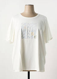 T-shirt coupe droite manches courtes blanc TRIANGLE femme