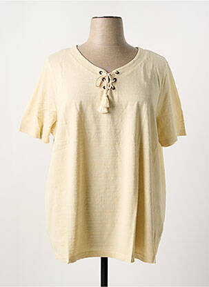 T-shirt coupe droite manches courtes beige SHEEGO femme