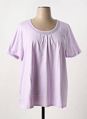 T-shirt coupe droite manches courtes violet SHEEGO femme
