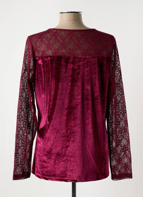 Top col carré manches longues violet SHEEGO femme