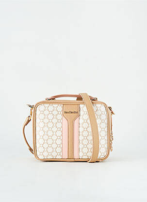 Sac multipoches forme rectangulaire beige NERO GIARDINI femme