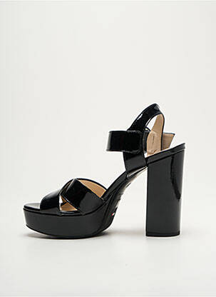 Sandales/nu pieds semi compensé talon haut de 10cm et plus noir NERO GIARDINI femme
