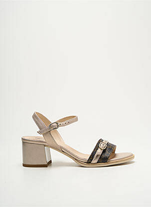 Sandales/nu pieds matière lisse talon de 4 à 6cm or NERO GIARDINI femme