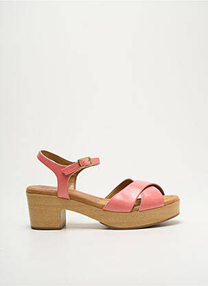 Sandales/nu pieds semi compensé talon de 4 à 6cm rose UNISA femme