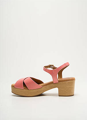 Sandales/nu pieds semi compensé talon de 4 à 6cm rose UNISA femme