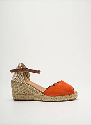 Espadrilles fermeture boucle(s) talon de 4 à 6cm orange PINAZ femme