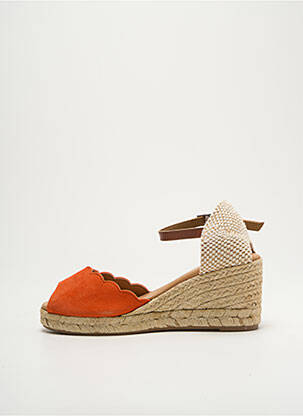 Espadrilles fermeture boucle(s) talon de 4 à 6cm orange PINAZ femme