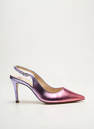 Escarpins tissage satiné talon de 7 à 9cm violet HOGL femme