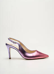 Escarpins tissage satiné talon de 7 à 9cm violet HOGL femme