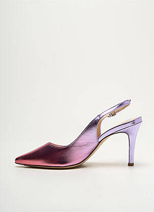 Escarpins tissage satiné talon de 7 à 9cm violet HOGL femme
