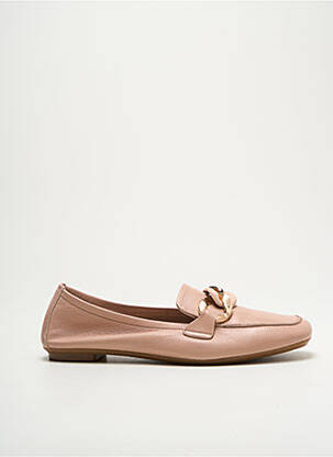 Mocassins matière lisse talon plat jusqu'à 3cm rose REQINS femme