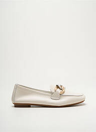 Mocassins matière lisse talon plat jusqu'à 3cm blanc REQINS femme