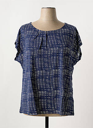 T-shirt coupe droite manches courtes bleu SHEEGO femme