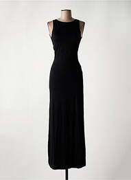 Robe longue sans manche sans manche noir MAJESTIC FILATURES femme