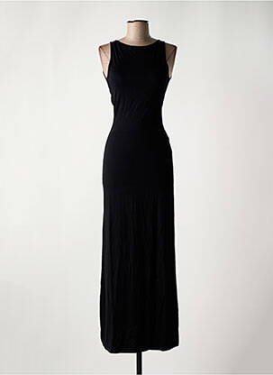 Robe longue sans manche sans manche noir MAJESTIC FILATURES femme