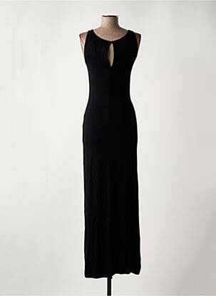 Robe longue sans manche sans manche noir MAJESTIC FILATURES femme