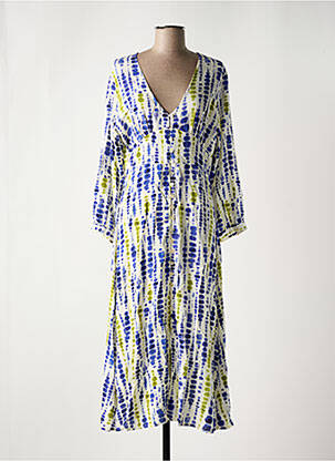 Robe longue manches longues manches longues bleu STORIATIPIC femme