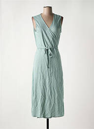 Robe mi-longue sans manche sans manche vert MAJESTIC FILATURES femme