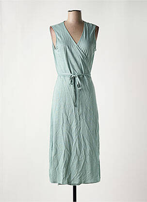 Robe mi-longue sans manche sans manche vert MAJESTIC FILATURES femme