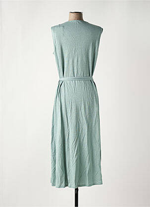 Robe mi-longue sans manche sans manche vert MAJESTIC FILATURES femme