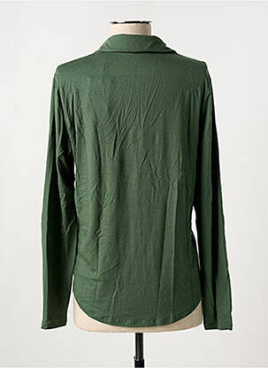 Chemisier coupe cintrée manches longues vert MAJESTIC FILATURES femme