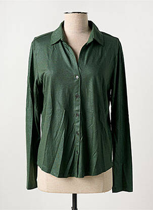 Chemisier coupe cintrée manches longues vert MAJESTIC FILATURES femme