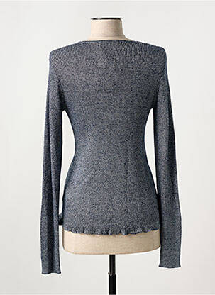 Pull coupe cintrée manches longues gris MAJESTIC FILATURES femme