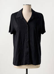 Chemisier manches courtes manches courtes noir MAJESTIC FILATURES femme