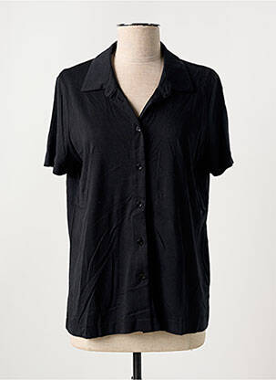 Chemisier manches courtes manches courtes noir MAJESTIC FILATURES femme