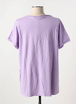 T-shirt sérigraphie floquée manches courtes violet STORIATIPIC femme
