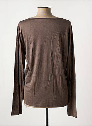 T-shirt manches longues manches longues marron MAJESTIC FILATURES femme