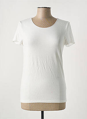 T-shirt stretch manches courtes blanc MAJESTIC FILATURES femme