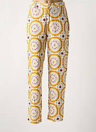 Pantalon droit tissage popeline taille normale orange STORIATIPIC femme