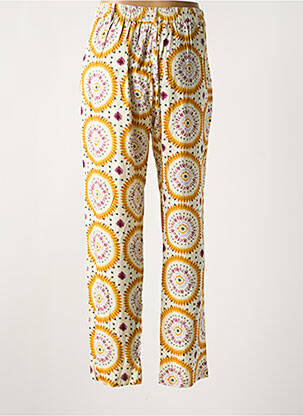 Pantalon droit tissage popeline taille normale orange STORIATIPIC femme