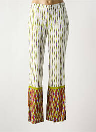 Pantalon flare taille élastique taille normale vert STORIATIPIC femme