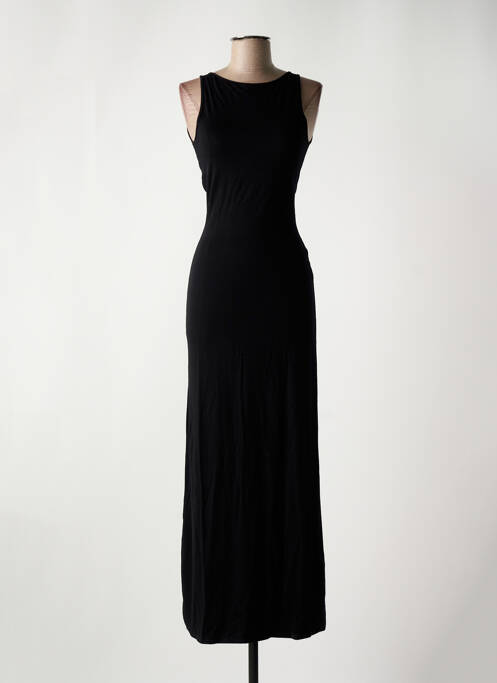 Robe longue sans manche sans manche noir MAJESTIC FILATURES femme