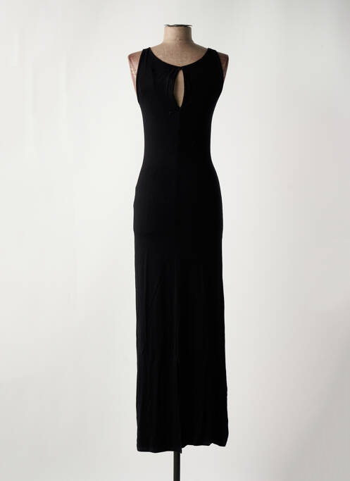 Robe longue sans manche sans manche noir MAJESTIC FILATURES femme