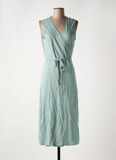 Robe mi-longue sans manche sans manche vert MAJESTIC FILATURES femme