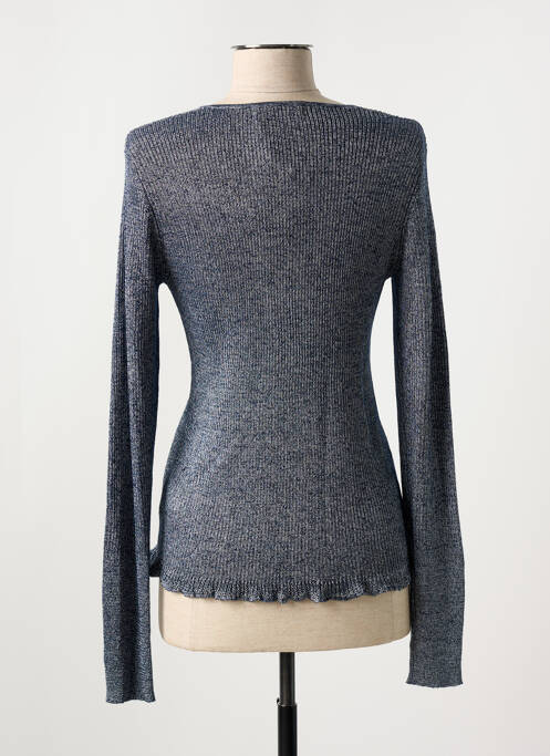 Pull coupe cintrée manches longues gris MAJESTIC FILATURES femme